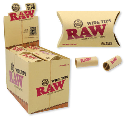 RAW Pre-Rolled Wide Tips - 21 Pack
